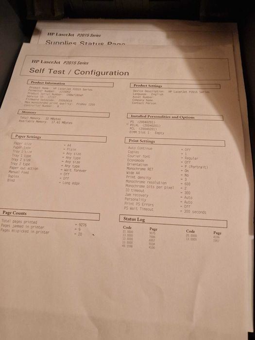 HP laserJet P2015n oryginalny toner