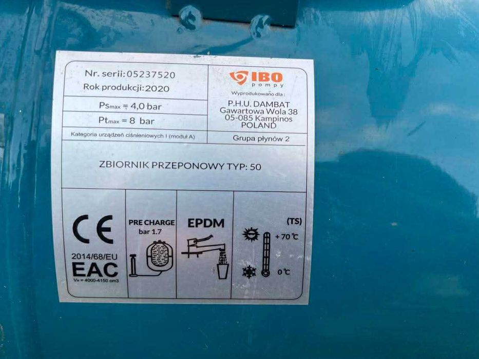 Zestaw hydroforowy IBO BJ 45-75, 230V zbiornik 50L + dodatki