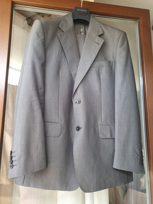 Szary srebrny garnitur meski Vistula 100%wełna 120'S Nowy bez metki