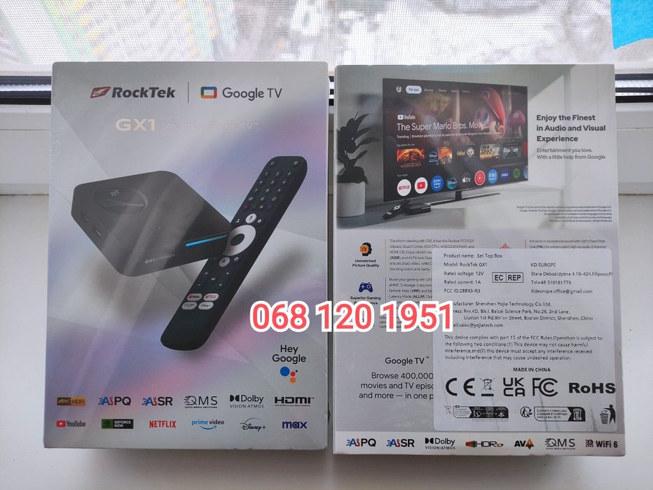 RockTek GX1 Ugoos sk2 4/32gb GoogleTV Android Box 4k NEW!!! ТВ бокс