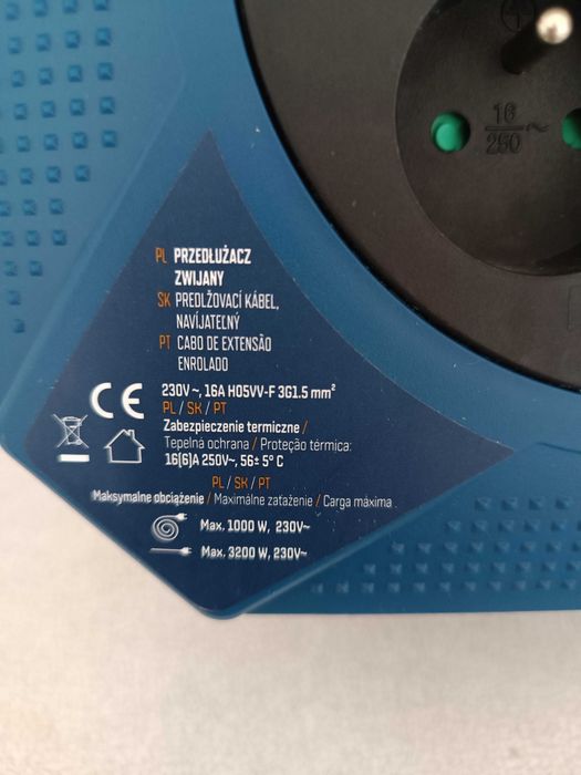 Przedłużacz zwijany bębnowy 15m Niteo Tools
