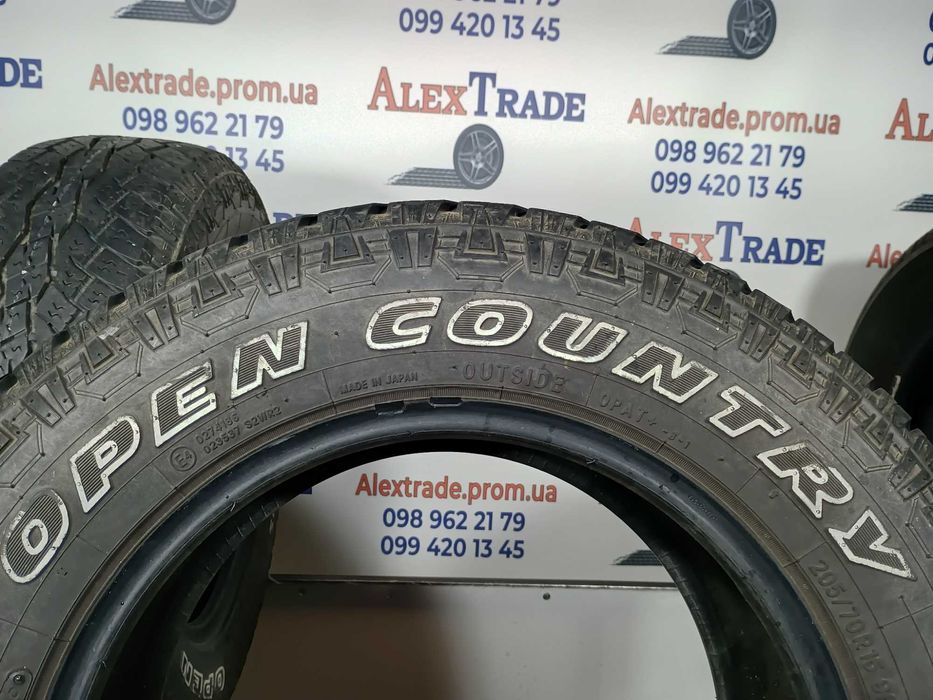 2шт 205/70 R15 Toyo Open Country AT літні шини вживані, протектор 7мм