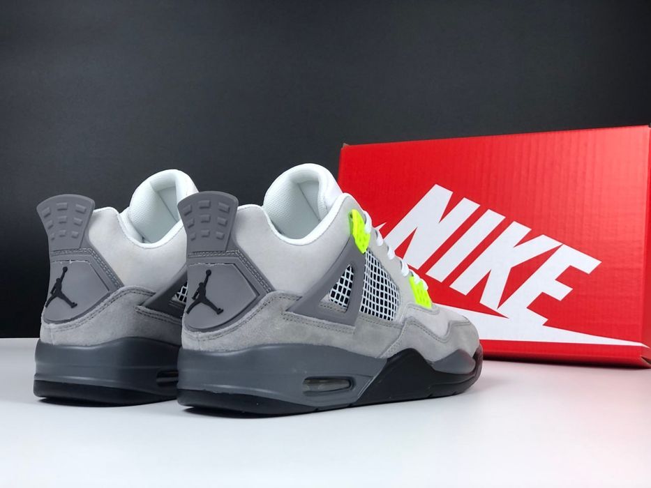 SALE! Nike Air Jordan Retro 4 Grey/Green 40 41 42 43 44 45