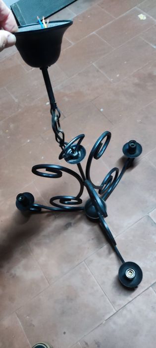 Candeeiro metal preto