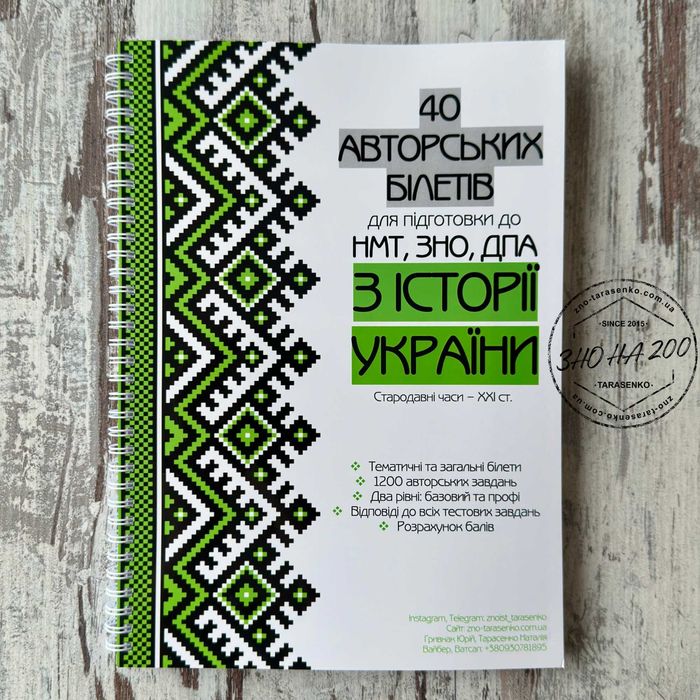 Збірник авторських білетів з історії України НМТ ЗНО 2026