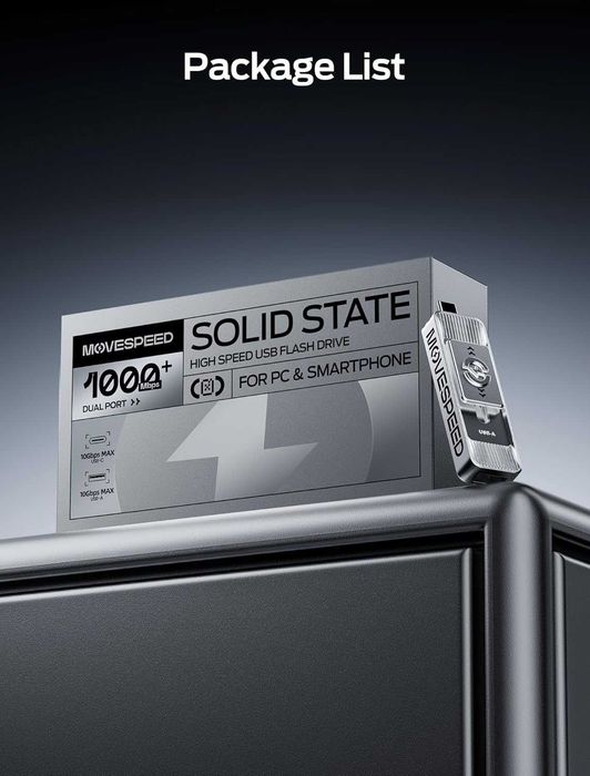 4TB 1050MB/s Read High-Speed External Drive Dual USB 3.2