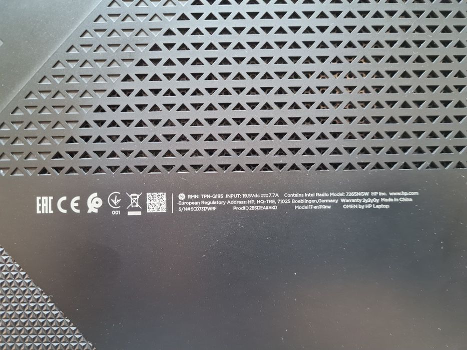 HP Omen 17-an010nw i5 GTX 1050