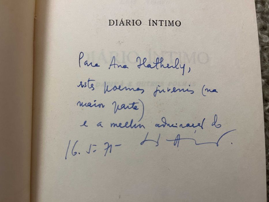 Luís Amaro - Diário Íntimo : Dádiva e outros poemas (1.ª edição, 1975) c/ dedicatória