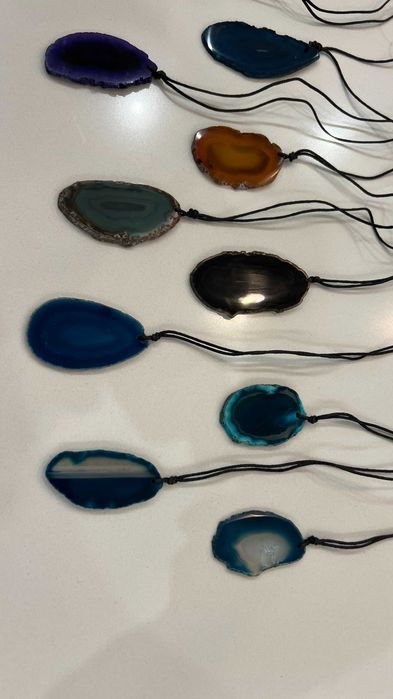 lote 15 colares de pedra Ágata Lindíssimas - pedras  semi-preciosas