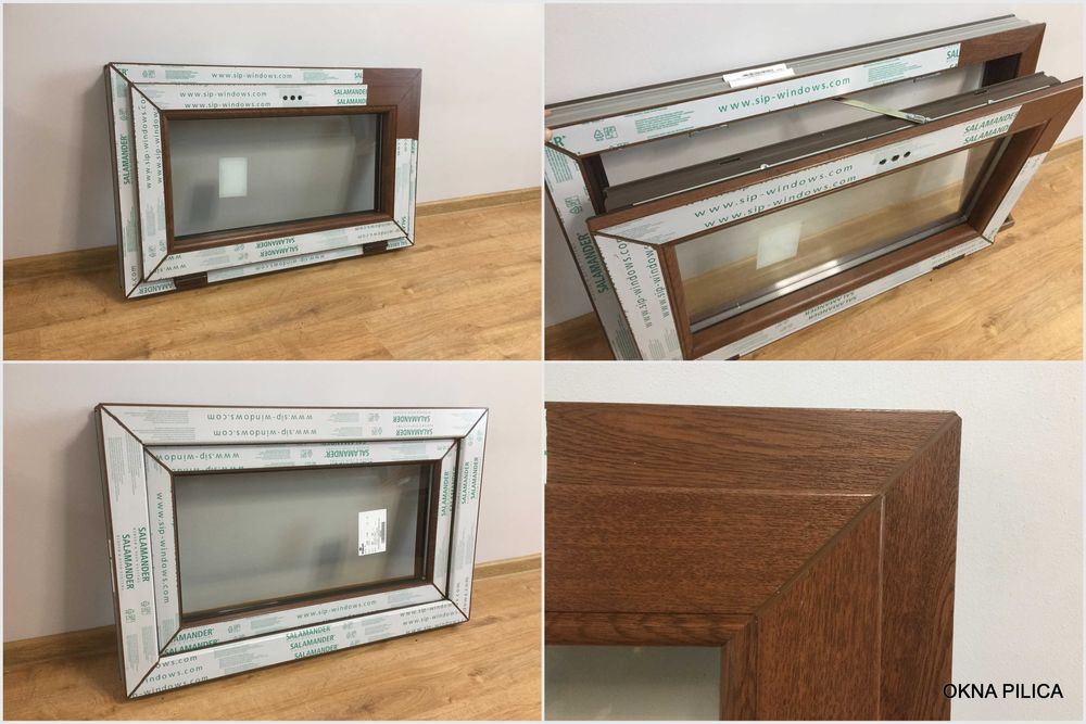 Wysyłka! NOWE Okno PCV 86x53 865x535 # do wyboru: ZŁOTY DĄB / ORZECH