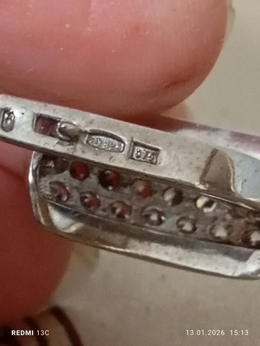 Серьги серебряные с золотыми пластинами