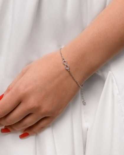 Срібний браслет на руку нескінченність