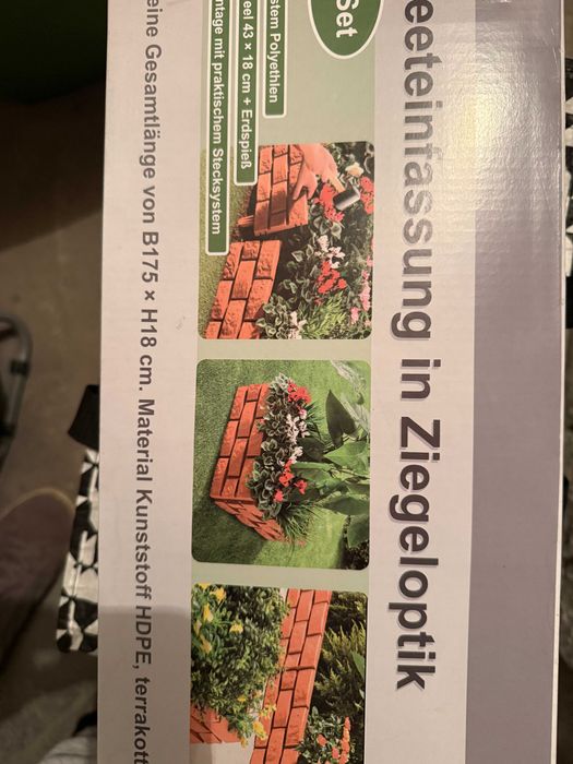 Obrzeże ogrodowe imitacja cegły 4 szt. 43 × 18 cm x 6 kompletów