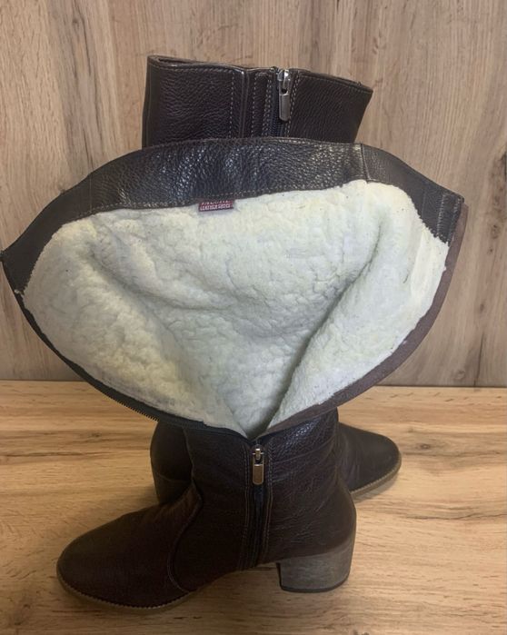 Сапоги зимние из натуральной кожи, р.38-39