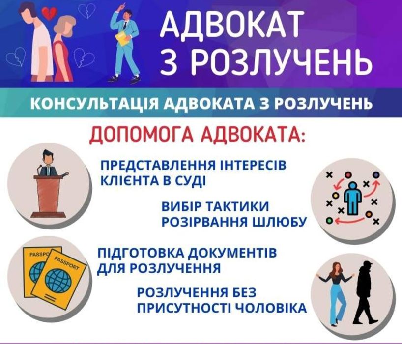 Адвокат у сімейних справах (розлучення, аліменти, поділ майна) Рівне