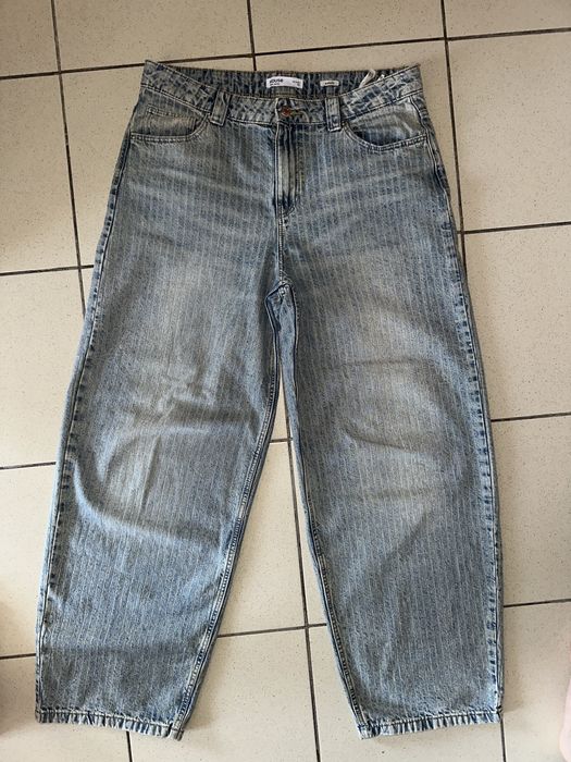 Широкие джинсы baggy в полоску