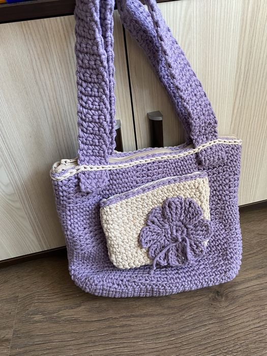 Torebka zrobiona na szydełku - shoperka Handmade
