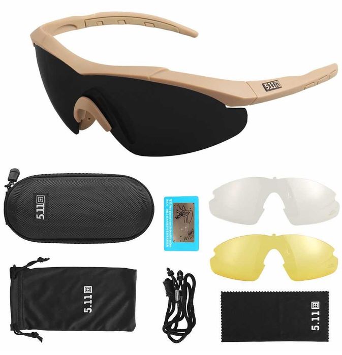 Тактические Очки 5.11 Aileron Shield солнцезащитные с поляризац койот