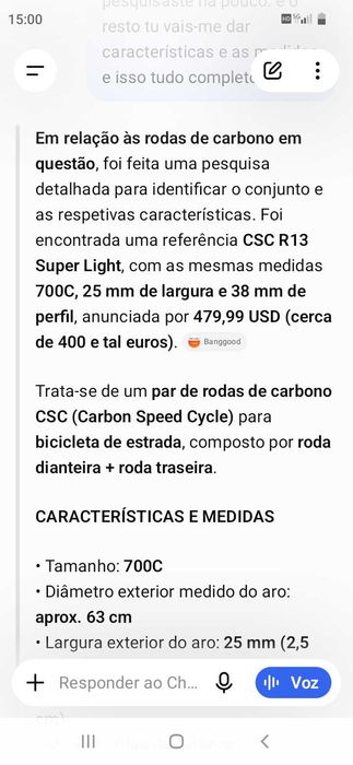 Rodas carbono 470€. Oportunidade