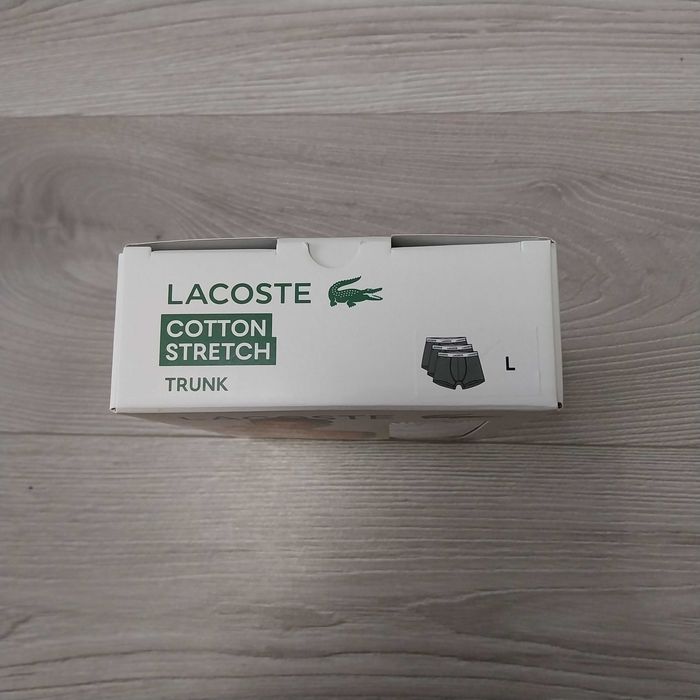 Oryginalne bokserki męskie Lacoste 3pak szare rozmiar L underwear 95% bawełna