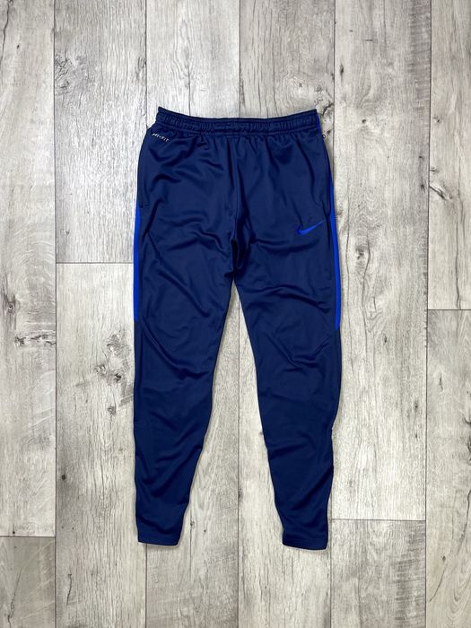 Nike dri-fit штаны М размер футбольные синие зауженные