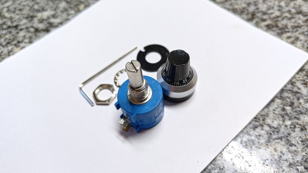 Potenciómetro de Precisão Multivoltas + Botão Contador - NOVO
