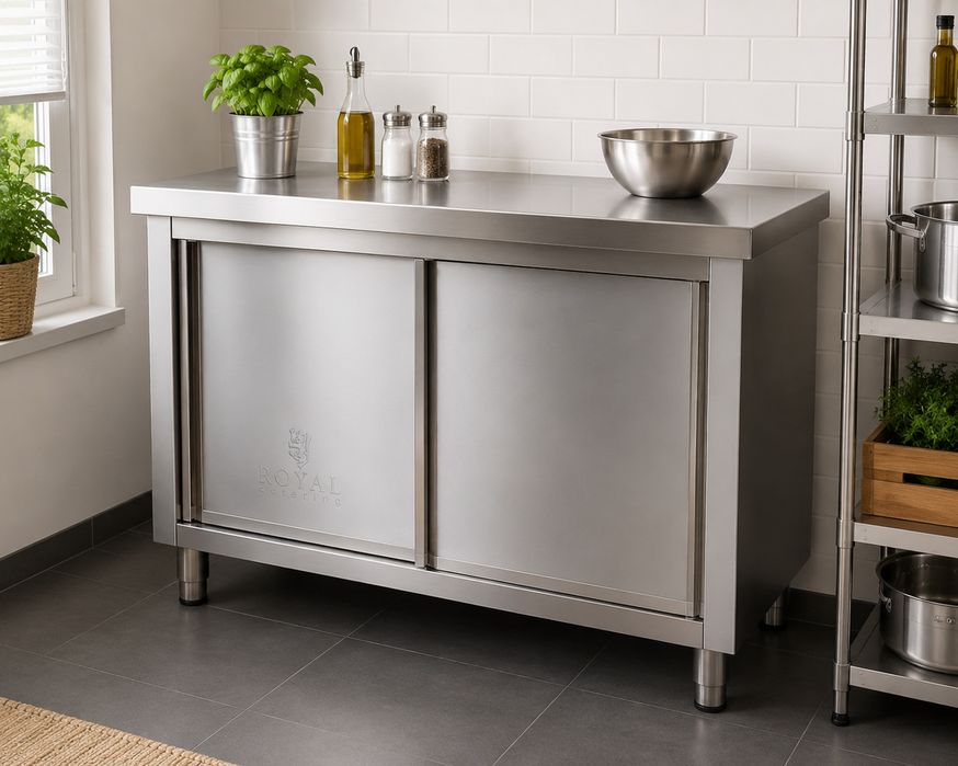 Nowa szafka gastronomiczna ze stali nier9dzewnej Royal Catering by Expondo – 100 × 60 cm