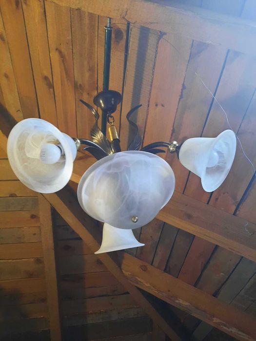 Żyrandol, lampa wisząca z kinkietem