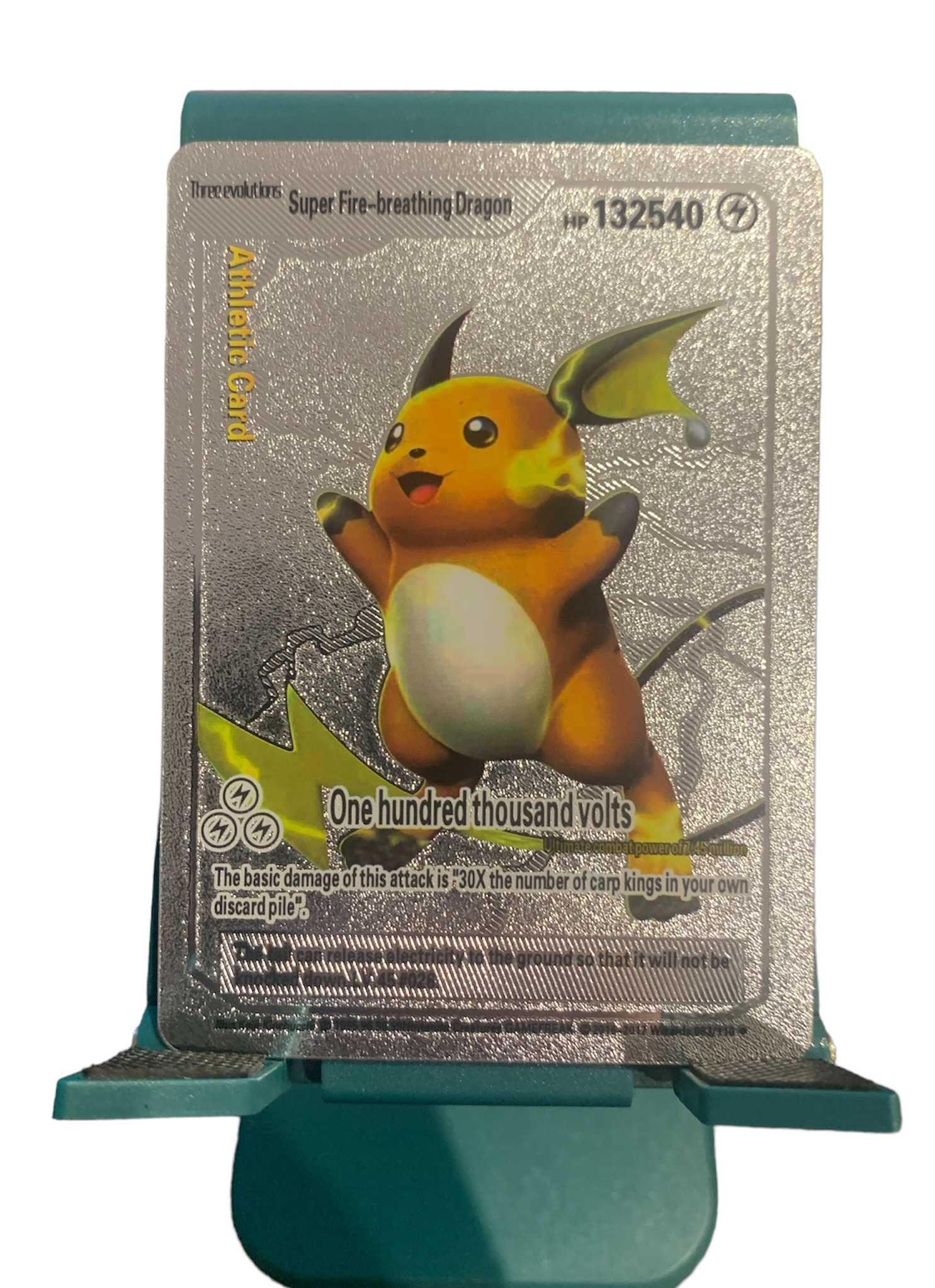 Srebna Karta Pokemon Pikachu Super-breathing Dragon wysokie Srebna Karta Pokemon Pikachu Super-breathing Dragon wysokie