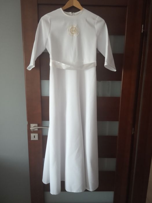 Sukienka komunijna 146/152 prosty wzór do komunii prosta