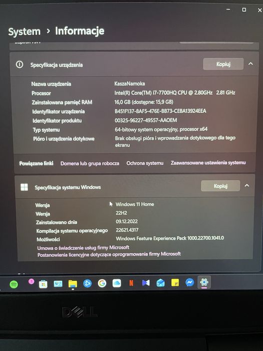 Laptop Dell GeFORCE GTX 1060 i7