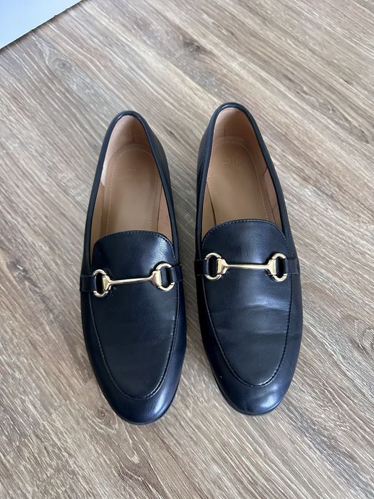 Czarne mokasyny eleganckie h&m