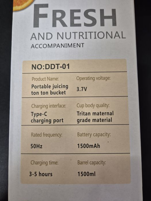 Przenośny Blender Koktajlowy Ton Ton Juicer Cup 1,5L Miętowy