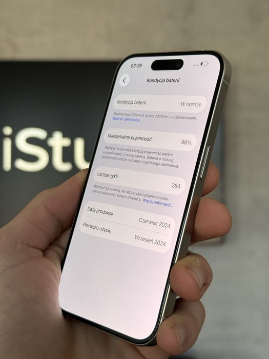 RATY 0% iPhone 15 Pro 128GB BATERIA 96% GWARANCJA 12 miesiecy!!!