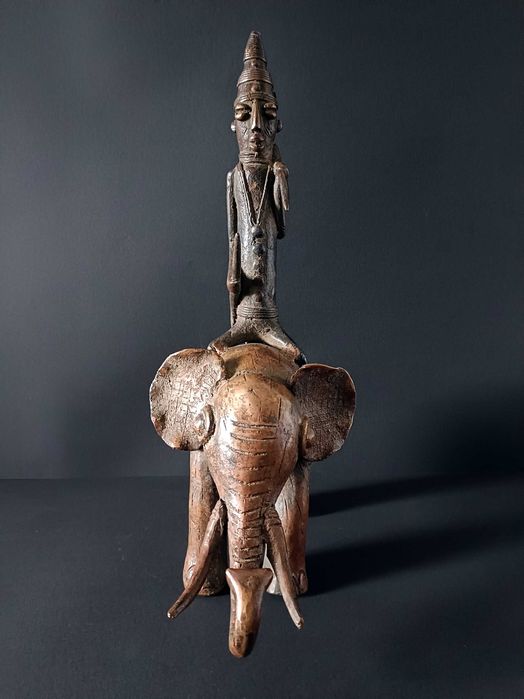 Jeździec Sao na słoniu Afrykański Brąz Benin Dogon Czad Wosk tracony