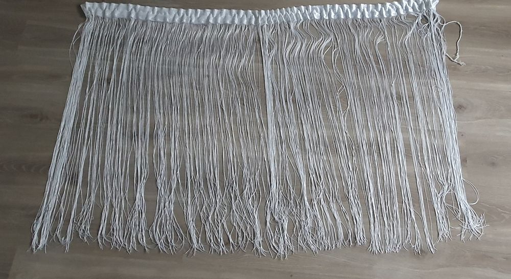 Firana sznurki 200x107 cm biała