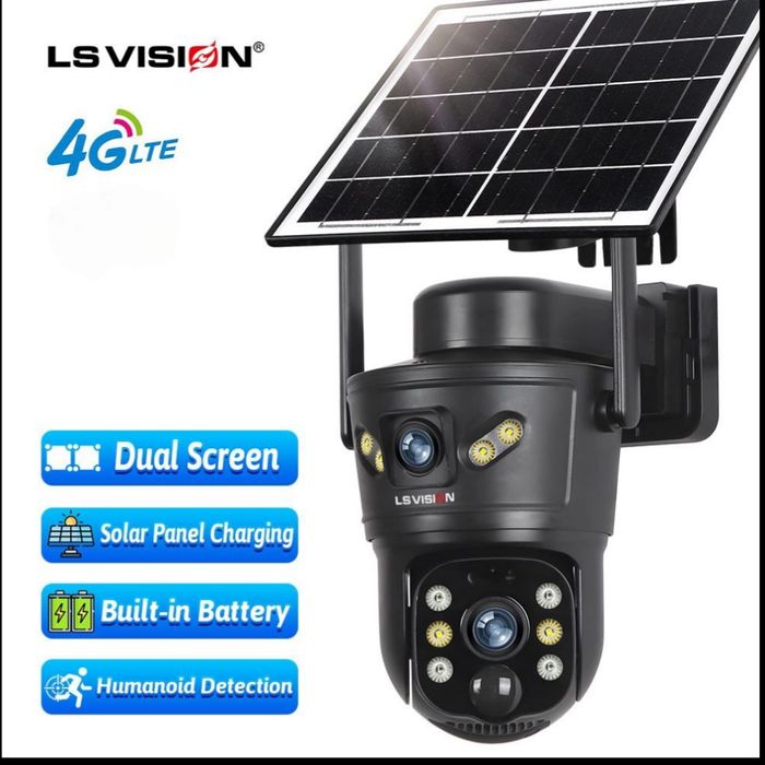 5 мп / 10 mp автономная WiFi / 4G камера с солнечной панелью LS VISION