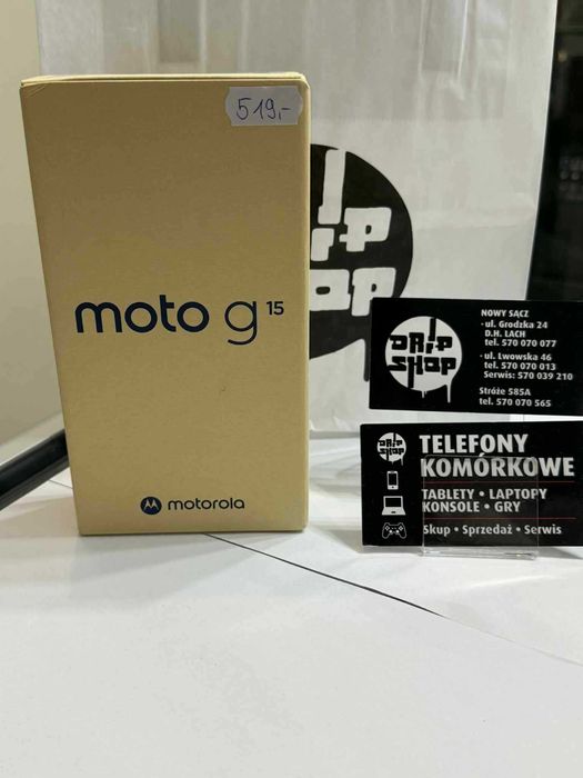 NOWA Motorola Moto G15  128Gb Czarny/Gwarancja24/SklepGSM Stróże
