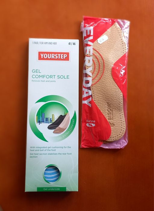 Wkładki do butów skórzane i silikonowe nowe