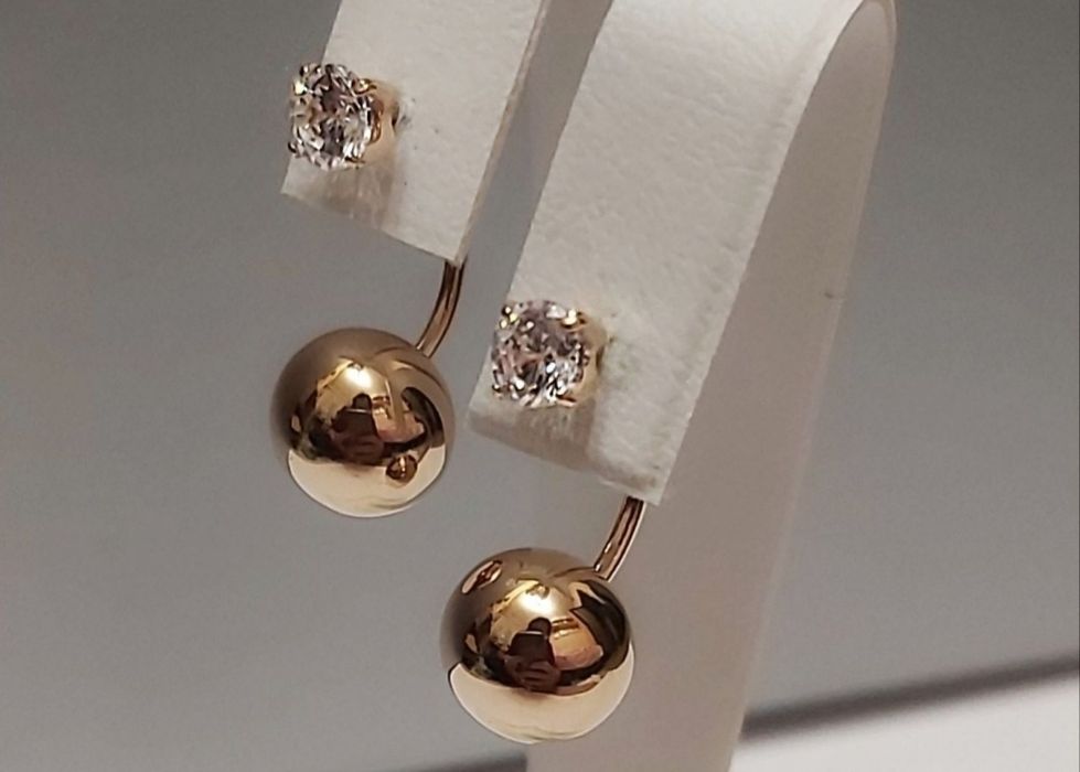 Серьги/сережки/ Dior /кульки /шары  585 пробы