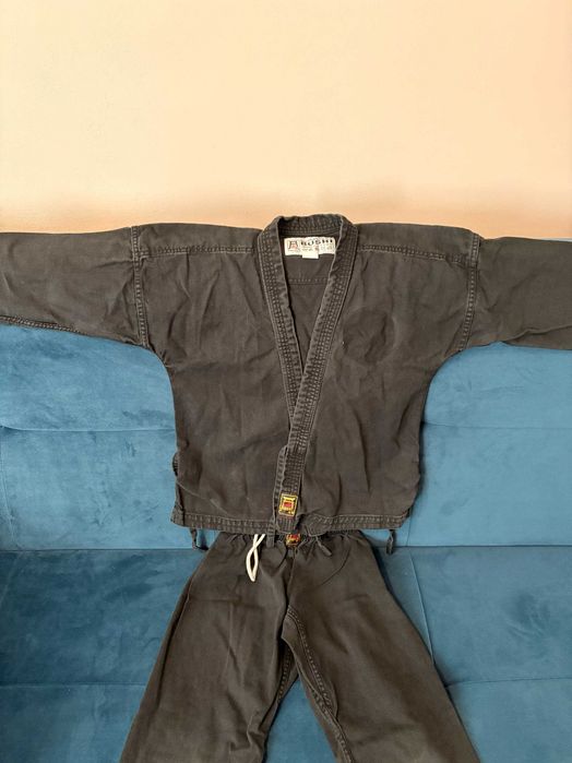Kimono Bushi czarne - judo/karate 130 cm