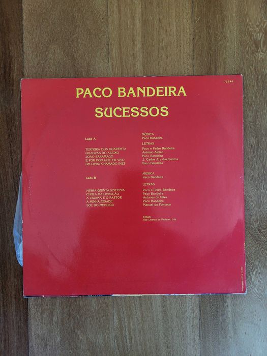 Disco Vinil | "Sucessos", Paco Bandeira