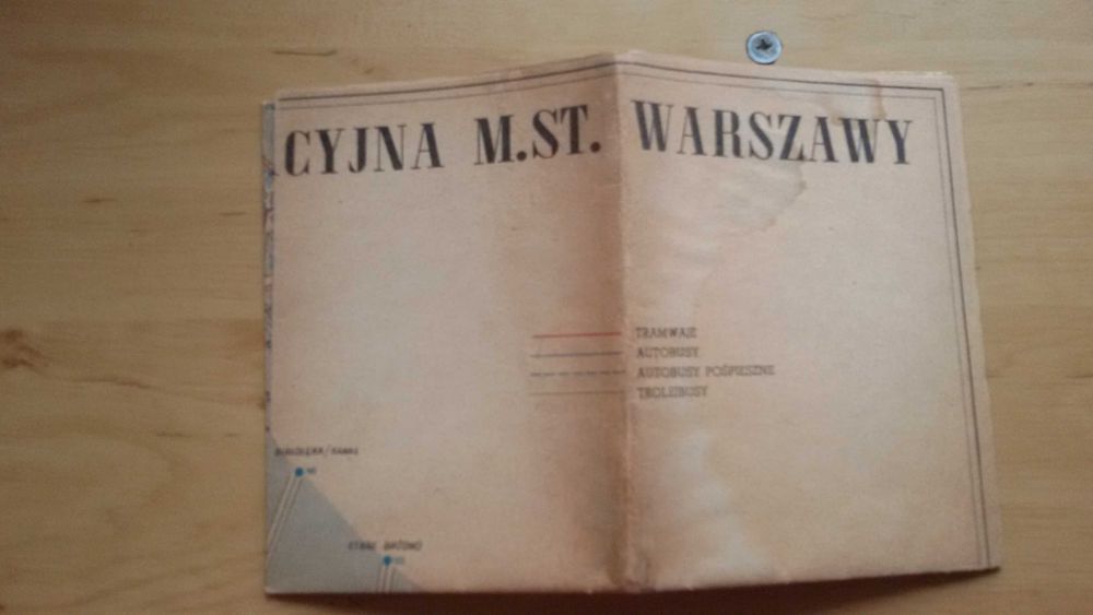 Mapa Sieć Komunikacyjna m.st. Warszawy, 1953r