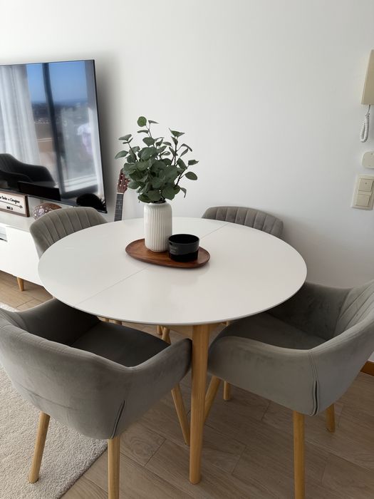 6 Cadeiras de mesa de jantar cinzenta