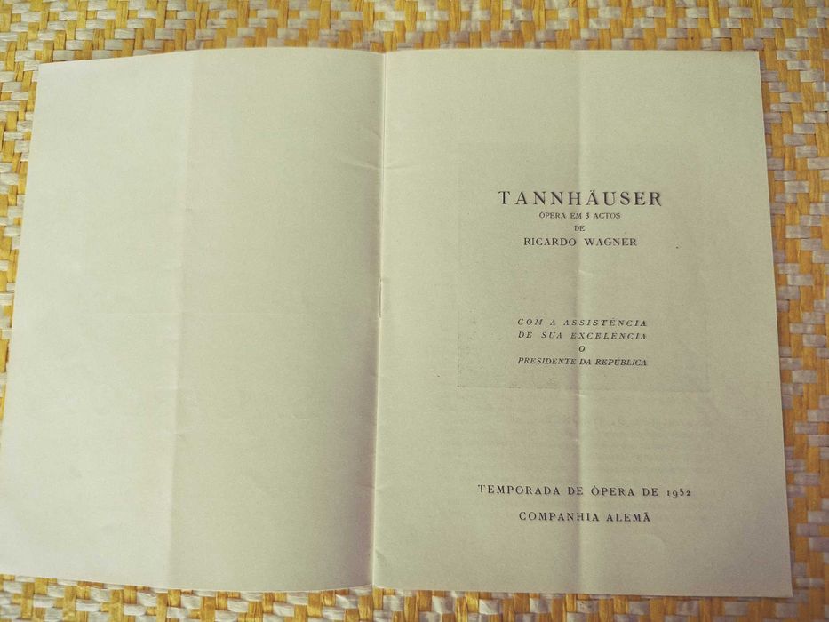 TANNHÃUSER - Wagner -
Programa Ópera S. Carlos