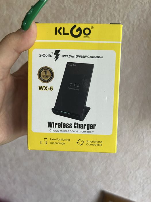 Бездротовий зарядний пристрій KLGO WX-5 (15W)
