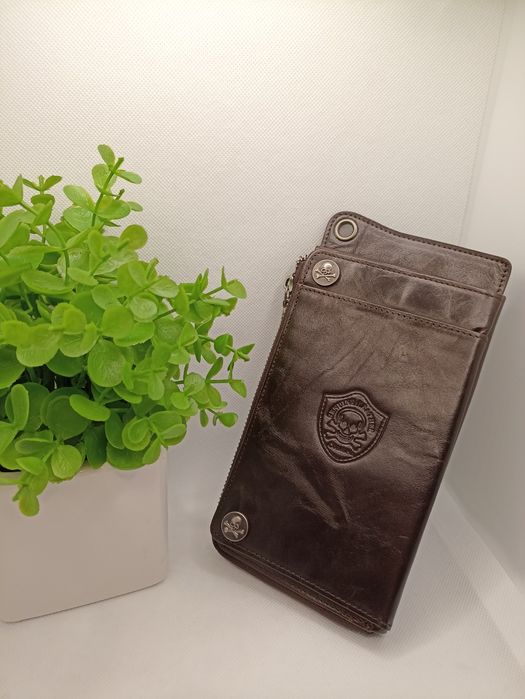 Клач кошелёк CONTACTS "Bones" из 100% натуральной коровьей кожи!