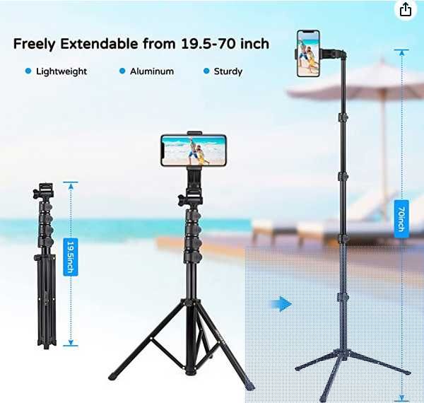 JOILCAN Statyw, selfie stick do telefonu komórkow. 177,8 cm, z pilotem