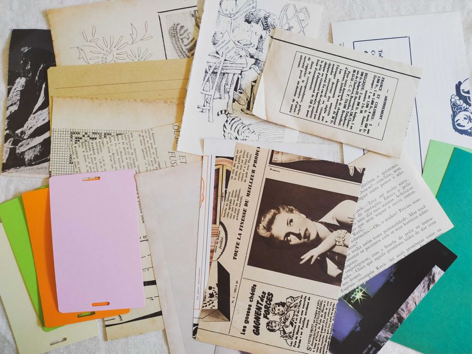 Pack Papel Variado: Revistas e Livros Vintage, Kraft, Papel Colorido