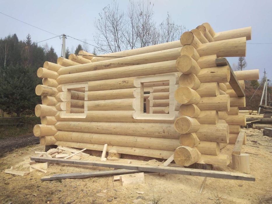 Будинок/банька з зрубу дикого 35-40 см колоди